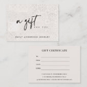 白モロッコタイルテクスチャギフト証明書  名刺 (正面/裏面)