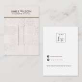 白モロッコタイルテクスチャヘアクリップ表示カード 名刺 (正面/裏面)