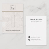 白モロッコタイルテクスチャヘアクリップ表示カード 名刺 (正面/裏面)