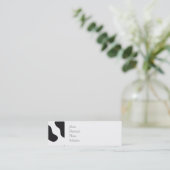 白モー黒の乳牛型プリント贈答品 スキニー名刺 (スタンド正面)