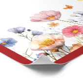 白ユニコーンレッドサドルバラ赤蝶 ポスター (角)