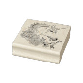 白ユニコーン花ピンク黒 ラバースタンプ (スタンプ)