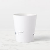 白ユニークいクリスマスブルーのキンツ日本のギ カフェラテマグ (正面)