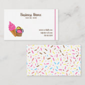 白ユニークい甘いアイスクリームカップ菓子 名刺 (正面/裏面)