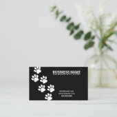 白ユニークと黒の足の印刷手順ドッグウォーカー 名刺 (スタンド正面)