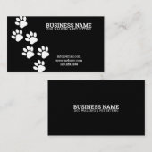 白ユニークと黒の足の印刷手順ドッグウォーカー 名刺 (正面/裏面)