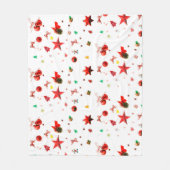 白ユニークの違うクリスマスオーナメント フリースブランケット (正面)