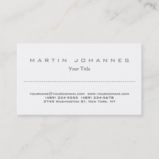 白ユニークプレーンプロフェッショナル名刺 名刺 (正面)