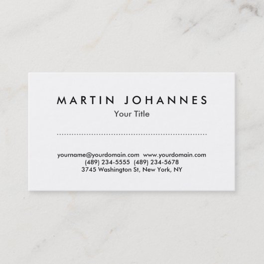 白ユニークプロフェッショナル名刺 名刺 (正面)