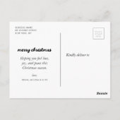 白ユニークレタリング写真クリスマス ポストカード (裏面)