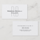 白ユニーク灰色モノグラムマネージャー 名刺 (正面/裏面)