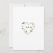 白ユニーク花金ゴールドモノグラ結婚ム 招待状 (裏面)