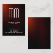 白ユニーク茶シンプル紅白一文字 名刺 (正面/裏面)