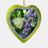 白ユニーク蝶ハートオーナメント セラミックオーナメント (右)