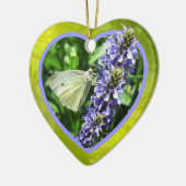 白ユニーク蝶ハートオーナメント セラミックオーナメント (左)