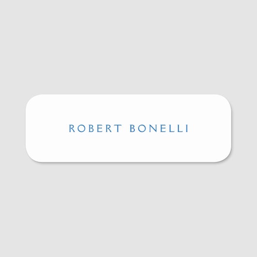白ユニーク青ミニマルモダンリスト 名札 (正面)