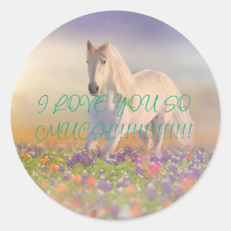 白ユニーク馬 ラウンドシール