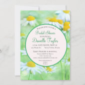 白ユニーク黄デイジーフローラブライダルシャワー 招待状 (正面)