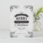 白ユニーク黒のクリエレガントスマスカード シーズンカード (スタンド正面)