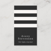 白ユニーク黒の縦ストライプのモダンお尻 名刺 (正面)