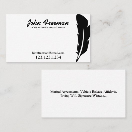 白ユニーク黒公証人 名刺 (正面/裏面)