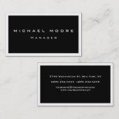 白ユニーク黒縁どトレンディー名刺 名刺 (正面/裏面)