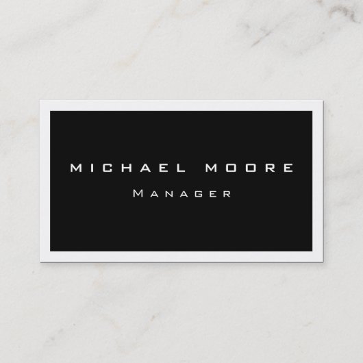 白ユニーク黒縁どトレンディー名刺 名刺 (正面)