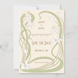 白ユリが日付を保存 マグネット招待状