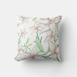 白ユリのイラスト クッション