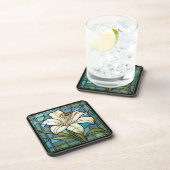 白ユリのステンドグラス コースター (右側)