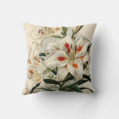 白ユリの花ヴィンテージ クッション (裏面)