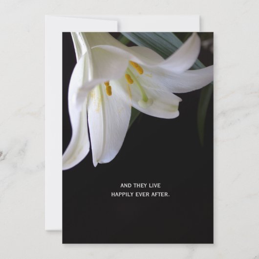 白ユリの花春,夏,結婚休日 招待状 (裏面)