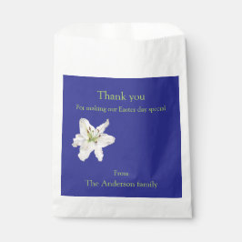 白ユリの花水色サンキュー フェイバーバッグ