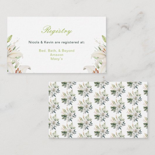 白ユリ結婚の花 エンクロージャーカード (正面/裏面)