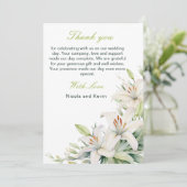 白ユリ結婚の花 サンキューカード (スタンド正面)