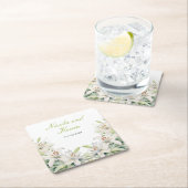 白ユリ結婚の花 スクエアペーパーコースター (インサイチュ)