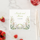 白ユリ結婚の花 スタンダードカクテルナプキン (インサイチュ)