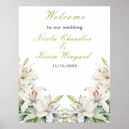 白ユリ結婚の花 ポスター