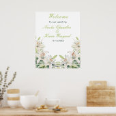 白ユリ結婚の花 ポスター (キッチン)