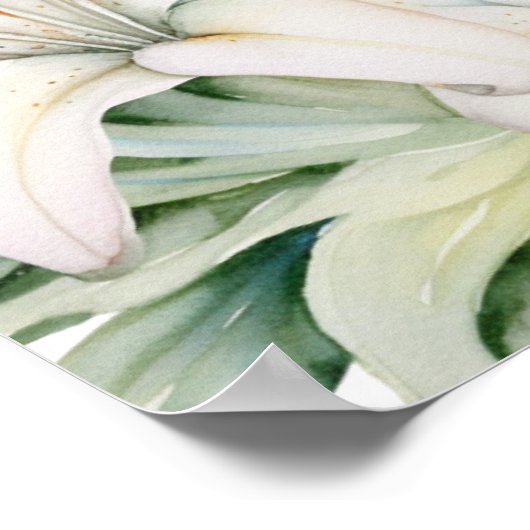 白ユリ結婚の花 ポスター (角)