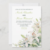 白ユリ結婚の花 招待状 (正面)