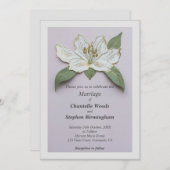 白ユリ結婚花 招待状 (正面/裏面)