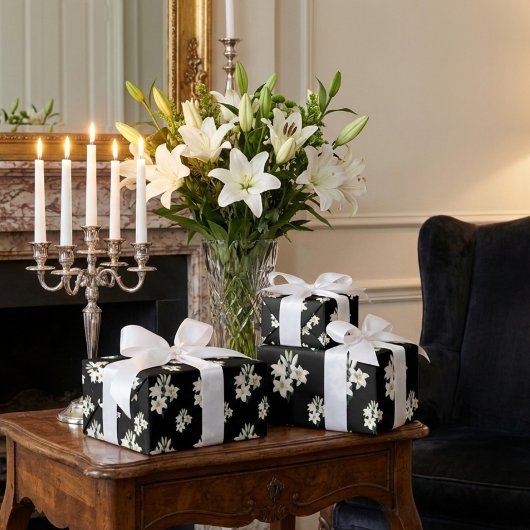 白ユリ ラッピングペーパー