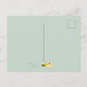 白ユーカリの緑のミツバチの郵便でベビーシャワー ポストカード (裏面)