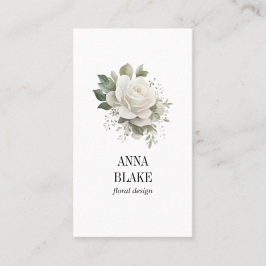 白ユーカリ花(縦) 名刺 (正面)