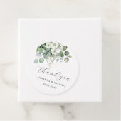 白ユーカリ フラワーのエレガントなウェディング サンクス フェイバータグ (インサイチュ)