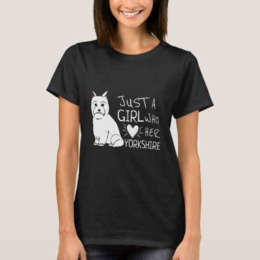 白ヨークシャーテリアを愛する人 Tシャツ (正面)
