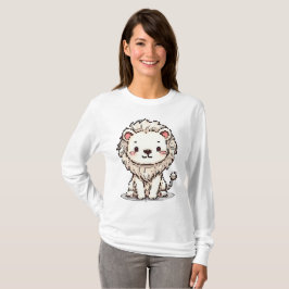 白ライオンのピクセルの威厳 Tシャツ