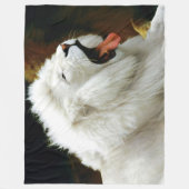 白ライオン フリースブランケット (正面)