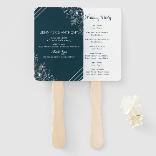 白ライリー手描き ハンドファン (正面&裏面)